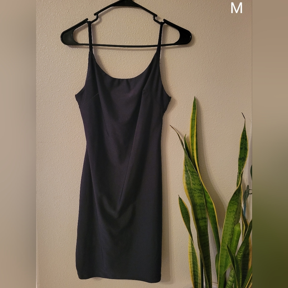 Black silky mini dress